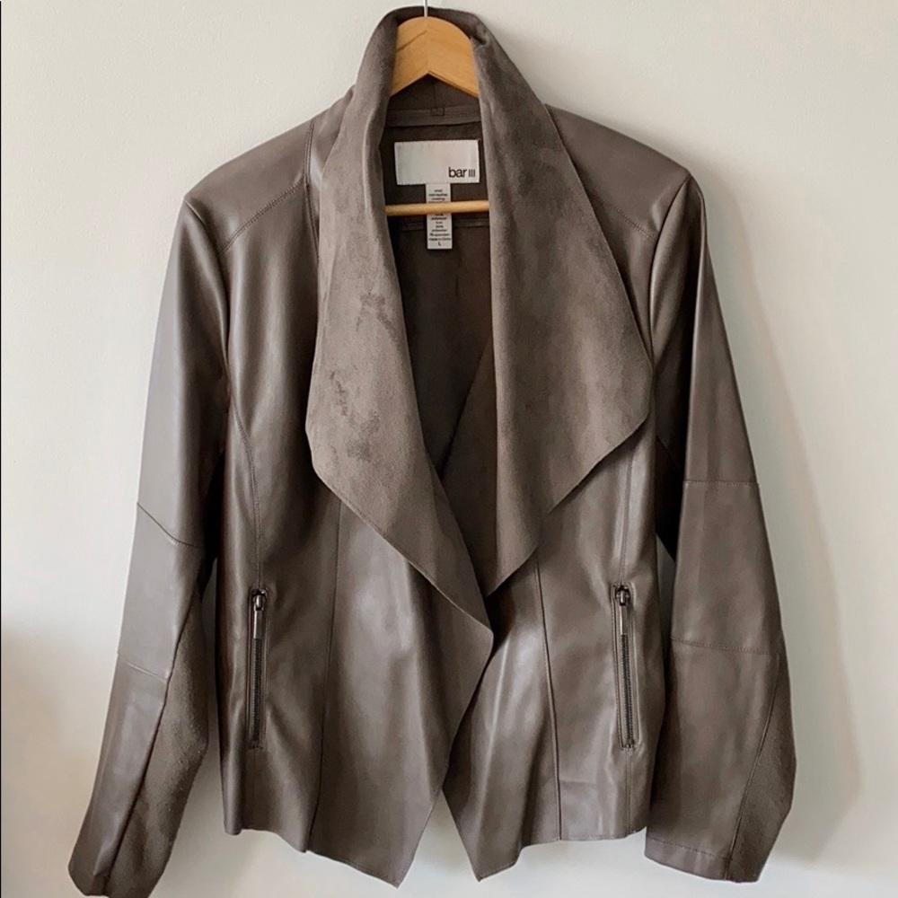 Bar III faux suede waterfall blazer style jacket